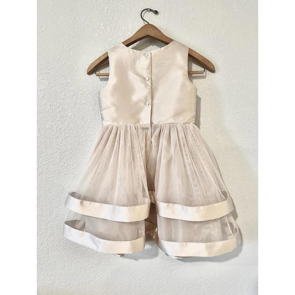Speechless Kids Girls Dress Midi Sleeveless Champagne Lined Bow Lining Size 6X - Picture 6 of 15